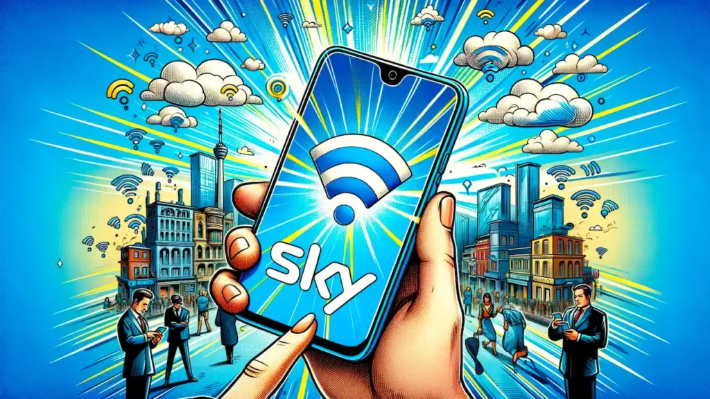 Logo di Sky Mobile su uno smartphone